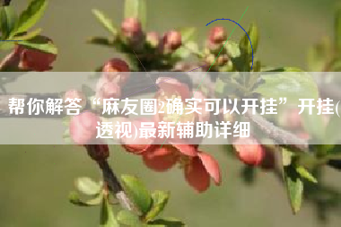 帮你解答“麻友圈2确实可以开挂”开挂(透视)最新辅助详细