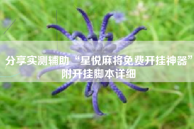 分享实测辅助“星悦麻将免费开挂神器”附开挂脚本详细