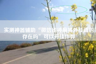 实测神器辅助“微信雀神麻将外挂真的存在吗”可以开挂作弊