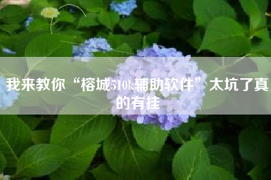 我来教你“榕城510k辅助软件”太坑了真的有挂