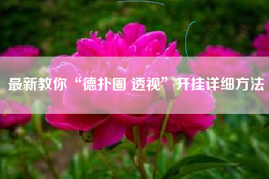 最新教你“德扑圈 透视”开挂详细方法 最新教你“德扑圈 透视”开挂详细方法