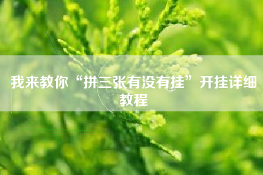 我来教你“拼三张有没有挂”开挂详细教程 我来教你“拼三张有没有挂”开挂详细教程