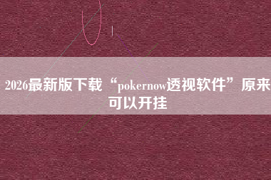 2026最新版下载“pokernow透视软件”原来可以开挂 2026最新版下载“pokernow透视软件”原来可以开挂