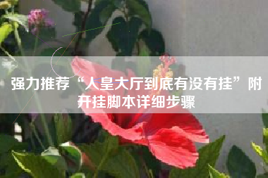 强力推荐“人皇大厅到底有没有挂”附开挂脚本详细步骤