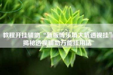 教程开挂辅助“新版博乐填大坑透视挂”揭秘透视辅助万能挂用法 教程开挂辅助“新版博乐填大坑透视挂”揭秘透视辅助万能挂用法