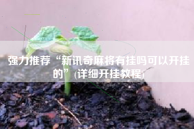 强力推荐“新讯奇麻将有挂吗可以开挂的”(详细开挂教程)