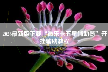 2026最新版下载“微乐卡五星辅助器”开挂辅助教程