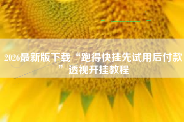 2026最新版下载“跑得快挂先试用后付款”透视开挂教程