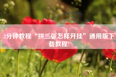 3分钟教程“拼三张怎样开挂”通用版下载教程!