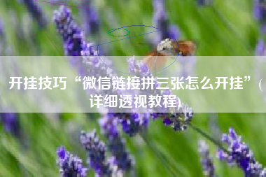 开挂技巧“微信链接拼三张怎么开挂”(详细透视教程)