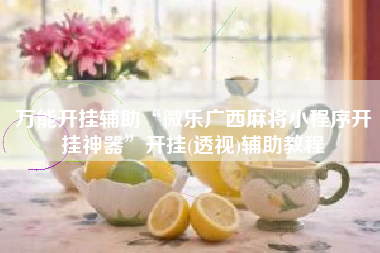 万能开挂辅助“微乐广西麻将小程序开挂神器”开挂(透视)辅助教程