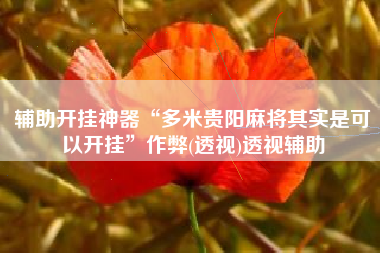 辅助开挂神器“多米贵阳麻将其实是可以开挂”作弊(透视)透视辅助 辅助开挂神器“多米贵阳麻将其实是可以开挂”作弊(透视)透视辅助