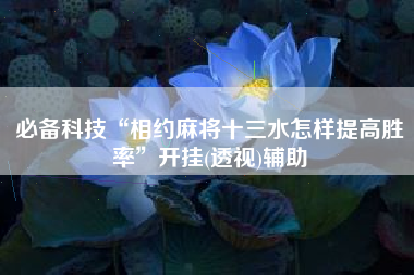 必备科技“相约麻将十三水怎样提高胜率”开挂(透视)辅助