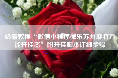 必看教程“微信小程序微乐苏州麻将万能开挂器”附开挂脚本详细步骤