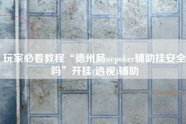玩家必看教程“德州局wepoker辅助挂安全吗”开挂(透视)辅助