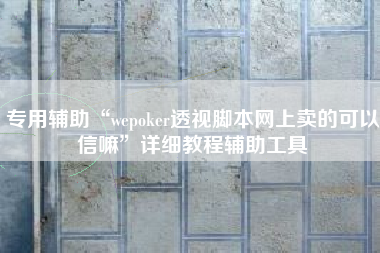 专用辅助“wepoker透视脚本网上卖的可以信嘛”详细教程辅助工具