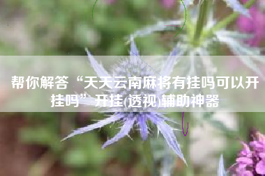 帮你解答“天天云南麻将有挂吗可以开挂吗”开挂(透视)辅助神器 帮你解答“天天云南麻将有挂吗可以开挂吗”开挂(透视)辅助神器