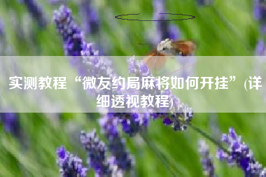 实测教程“微友约局麻将如何开挂”(详细透视教程)