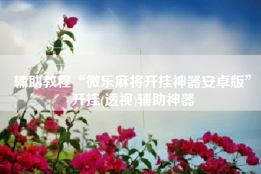 辅助教程“微乐麻将开挂神器安卓版”开挂(透视)辅助神器 辅助教程“微乐麻将开挂神器安卓版”开挂(透视)辅助神器