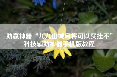 助赢神器“九九山城麻将可以买挂不”科技辅助神器手机版教程