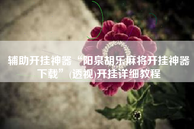 辅助开挂神器“阳泉胡乐麻将开挂神器下载”(透视)开挂详细教程