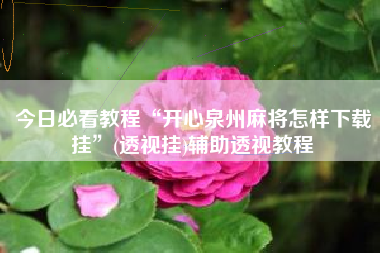 今日必看教程“开心泉州麻将怎样下载挂”(透视挂)辅助透视教程