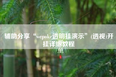 辅助分享“wepoke透明挂演示”(透视)开挂详细教程 辅助分享“wepoke透明挂演示”(透视)开挂详细教程