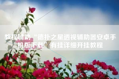 教程辅助“德扑之星透视辅助器安卓手机版下载”有挂详细开挂教程