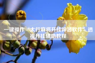 一键操作“太行麻将开挂神器软件”透视开挂辅助教程 一键操作“太行麻将开挂神器软件”透视开挂辅助教程