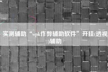实测辅助“wpk作弊辅助软件”开挂(透视)辅助 实测辅助“wpk作弊辅助软件”开挂(透视)辅助