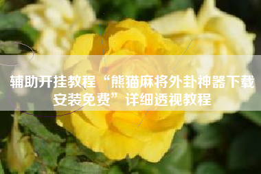 辅助开挂教程“熊猫麻将外卦神器下载安装免费”详细透视教程 辅助开挂教程“熊猫麻将外卦神器下载安装免费”详细透视教程