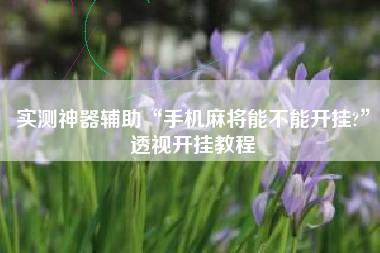 实测神器辅助“手机麻将能不能开挂?”透视开挂教程 实测神器辅助“手机麻将能不能开挂?”透视开挂教程
