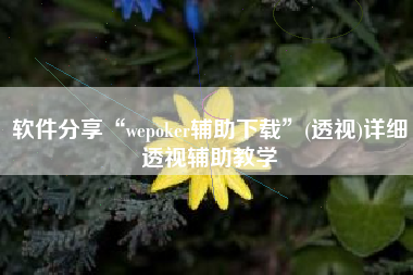 软件分享“wepoker辅助下载”(透视)详细透视辅助教学 软件分享“wepoker辅助下载”(透视)详细透视辅助教学