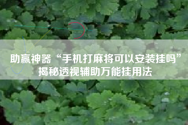 助赢神器“手机打麻将可以安装挂吗”揭秘透视辅助万能挂用法