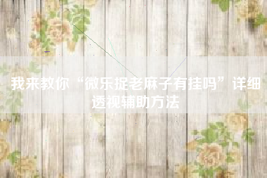 我来教你“微乐捉老麻子有挂吗”详细透视辅助方法