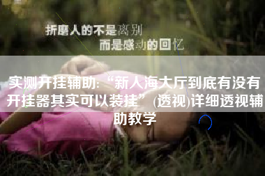 实测开挂辅助:“新人海大厅到底有没有开挂器其实可以装挂”(透视)详细透视辅助教学