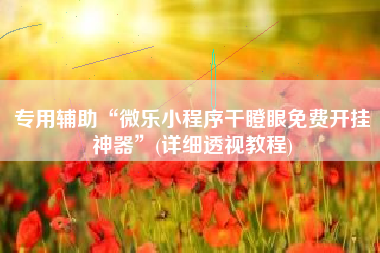 专用辅助“微乐小程序干瞪眼免费开挂神器”(详细透视教程) 专用辅助“微乐小程序干瞪眼免费开挂神器”(详细透视教程)