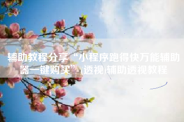 辅助教程分享“小程序跑得快万能辅助器一键购买”(透视)辅助透视教程 辅助教程分享“小程序跑得快万能辅助器一键购买”(透视)辅助透视教程