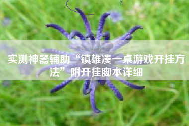 实测神器辅助“镇雄凑一桌游戏开挂方法”附开挂脚本详细