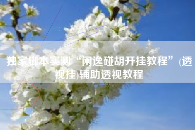 独家脚本实测“闲逸碰胡开挂教程”(透视挂)辅助透视教程 独家脚本实测“闲逸碰胡开挂教程”(透视挂)辅助透视教程