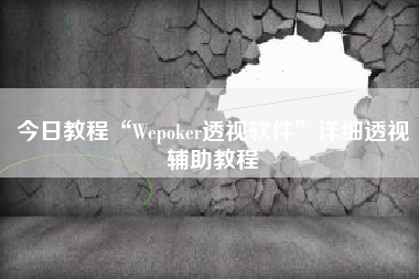 今日教程“Wepoker透视软件”详细透视辅助教程