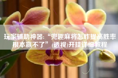 玩家辅助神器:“兜趣麻将怎咋提高胜率根本赢不了”(透视)开挂详细教程 玩家辅助神器:“兜趣麻将怎咋提高胜率根本赢不了”(透视)开挂详细教程