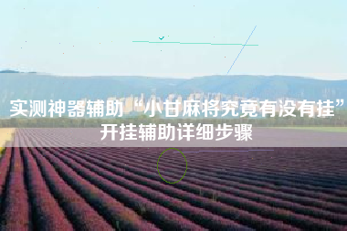 实测神器辅助“小甘麻将究竟有没有挂”开挂辅助详细步骤 实测神器辅助“小甘麻将究竟有没有挂”开挂辅助详细步骤