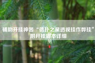 辅助开挂神器“德扑之星透视挂作弊挂”附开挂脚本详细 辅助开挂神器“德扑之星透视挂作弊挂”附开挂脚本详细