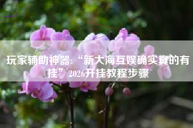 玩家辅助神器:“新大海互娱确实真的有挂”2026开挂教程步骤