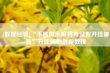 [教程经验]“手机微乐麻将有没有开挂神器”开挂辅助透视教程