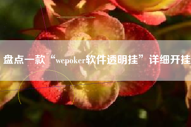 盘点一款“wepoker软件透明挂”详细开挂