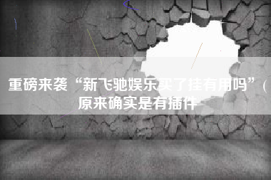 重磅来袭“新飞驰娱乐买了挂有用吗”(原来确实是有插件 重磅来袭“新飞驰娱乐买了挂有用吗”(原来确实是有插件