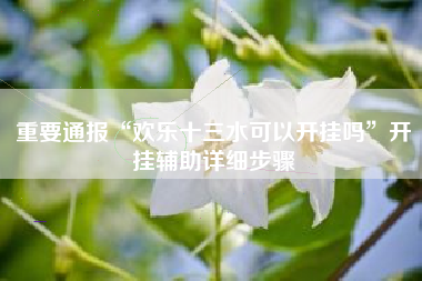 重要通报“欢乐十三水可以开挂吗”开挂辅助详细步骤