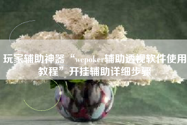 玩家辅助神器“wepoker辅助透视软件使用教程”开挂辅助详细步骤 玩家辅助神器“wepoker辅助透视软件使用教程”开挂辅助详细步骤